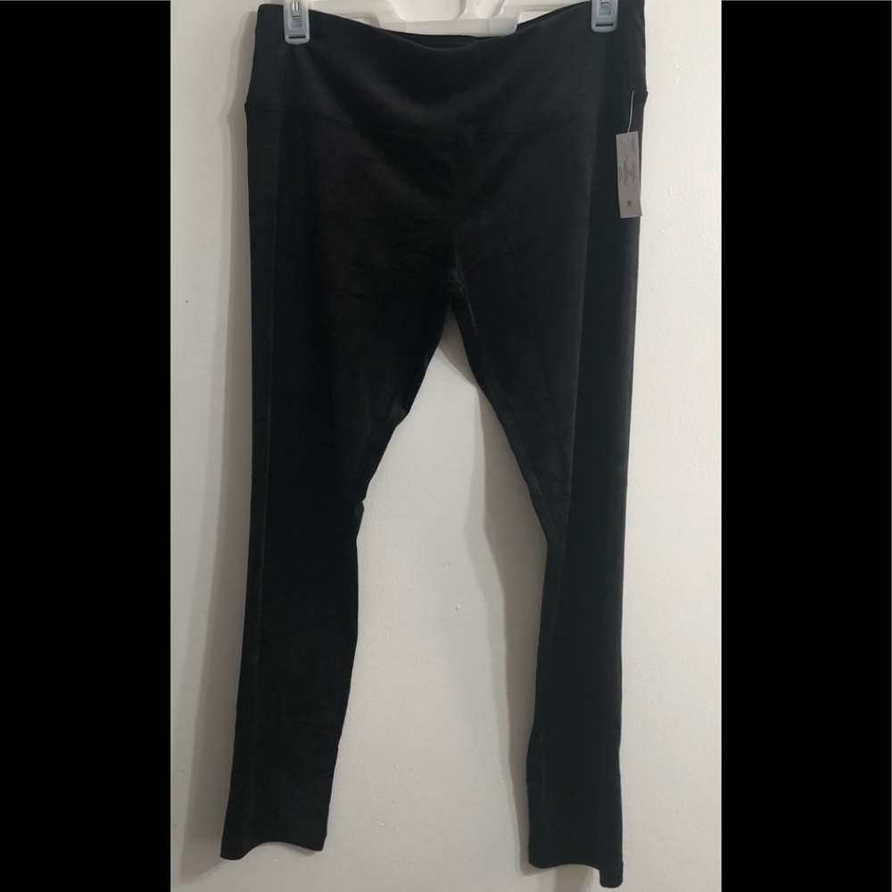Legging high rise pull on very soft velvet for women black size XXL(20)